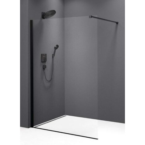 Polysan Modular Shower - Duschwand 90x200 cm, Klarglas/Mattschwarz MS1-90B