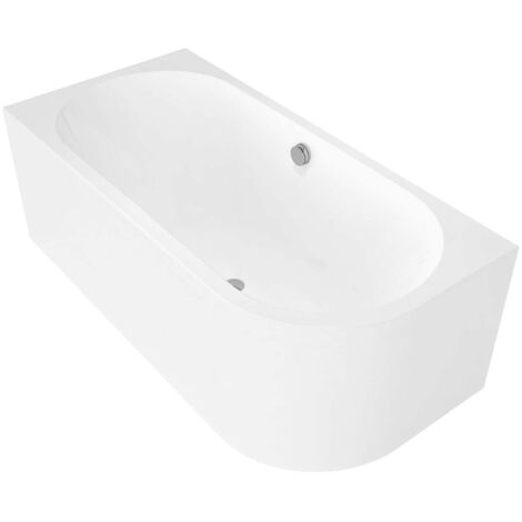 Polysan Monolith - Bañera asimétrica Viva L, 170x75x60 cm, diseño de izquierda, blanco 70119M