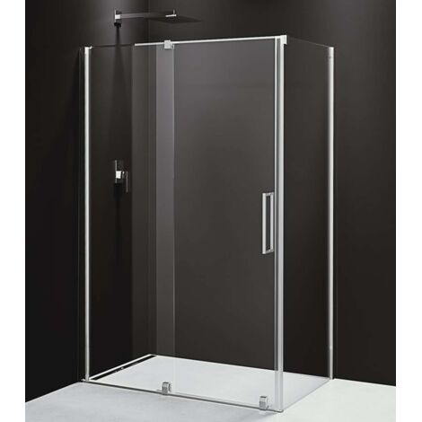 Polysan Rolls Line - Cabina de ducha en tres partes, 140x100 cm, versión I/D, aluminio pulido/vidrio transparente RL1415RL3415