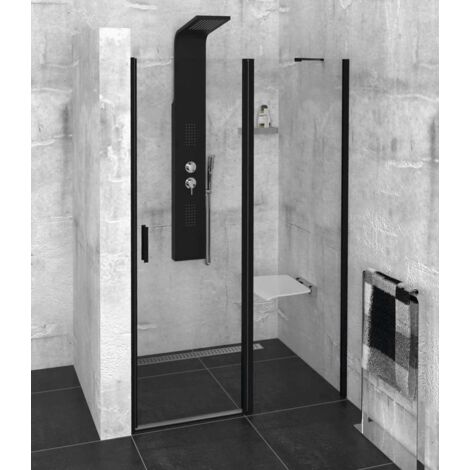 Polysan Zoom Line - Porta della doccia Black 110 cm, vetro trasparente ZL1311B