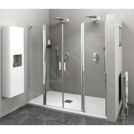 Polysan Zoom Line - Porte de douche 1600 mm, aluminium poli/verre clair ZL1416
