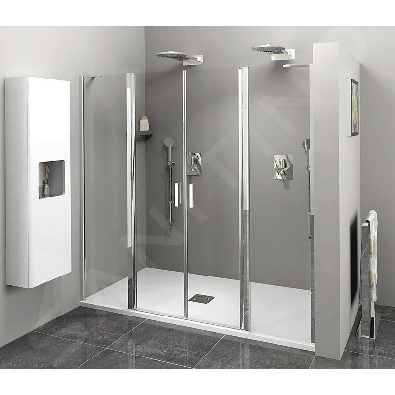 Zoom Line - Porte de douche 1600 mm, aluminium poli/verre clair ZL1416 - Polysan