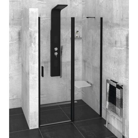 Polysan Zoom Line - Porte de douche Black 100 cm, verre transparent ZL1310B