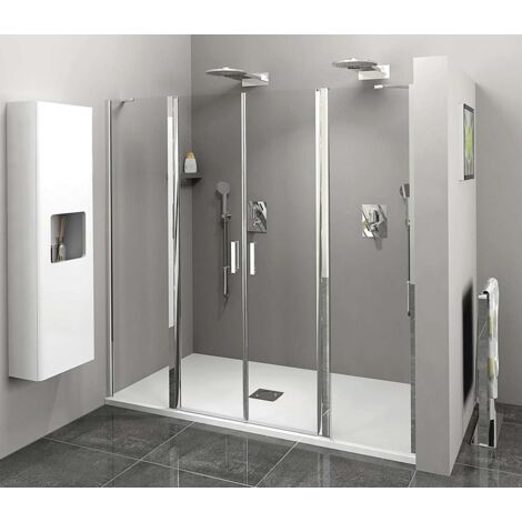 Polysan Zoom Line - Puerta de ducha 160 cm, aluminio pulido/cristal transparente ZL1416