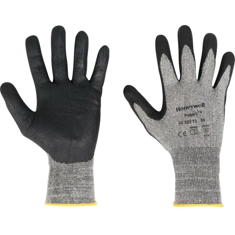 Polytril Air Comfort Palm-side Coated Grey/Black Gloves - Size 7 - Honeywell