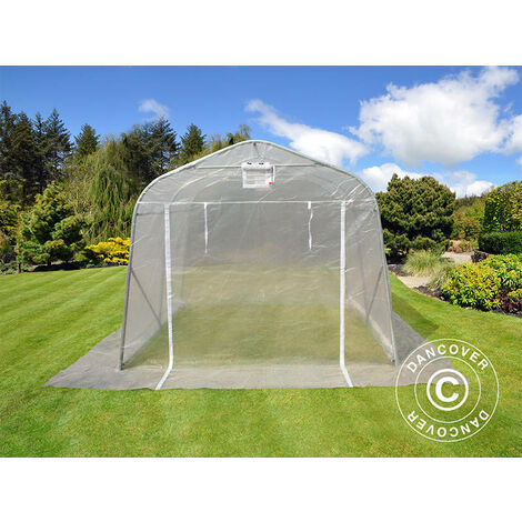 Polytunnel greenhouse, 2.4x3.6x2.4 m, PE, 8.6 m², Transparent - Transparent