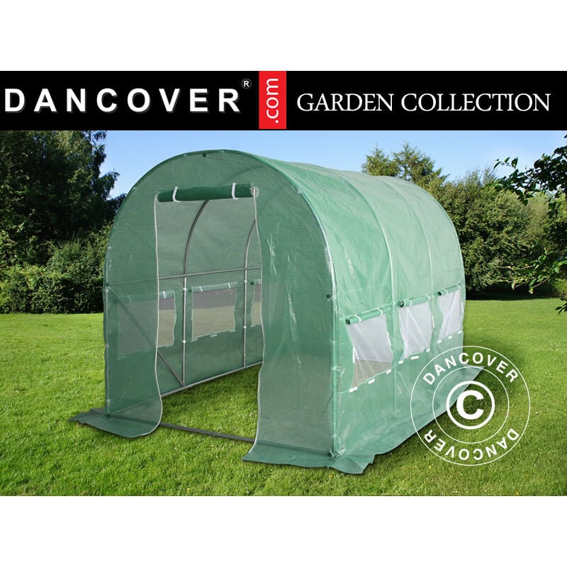 Polytunnel Greenhouse 2x4.5x2 m, 9 m², Green