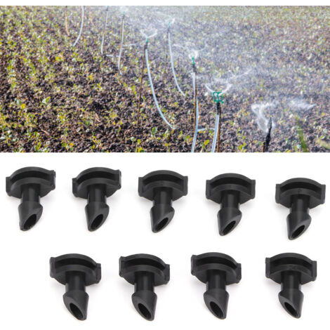 POM-Bewässerungsdüsen, 100er-Packung, 360°-Strahl, Durchmesser 2,4–3,6 m, für Gärten, Pflanzen und Terrassen