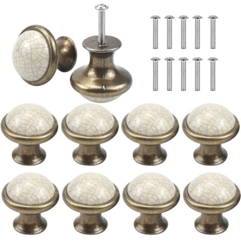 Pomelli e maniglie per mobili, 10 maniglie in ceramica per cassetti e ante, pomelli rotondi da 33 mm