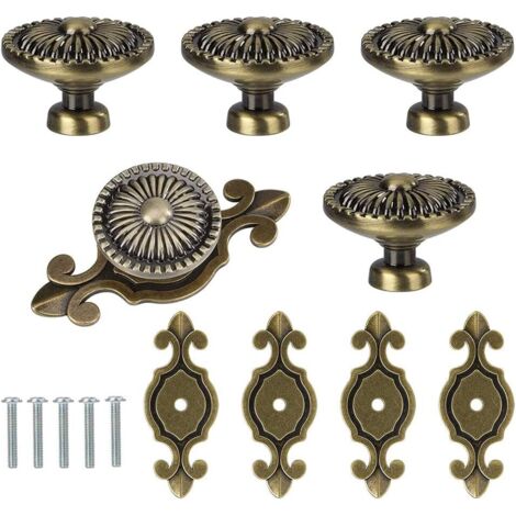 Pomelli per cassetti, 5 pezzi pomelli per mobili, pomelli rotondi per cassetti, pomelli per porte, pomelli per mobili (bronzo)