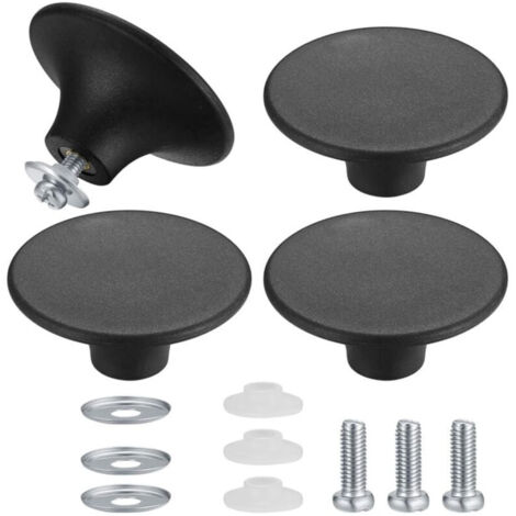Pomelli per coperchi di pentole in 4 pezzi - Neri, Pomelli per coperchi di pentole, Maniglia universale per pentole da cucina in resistente acciaio inossidabile