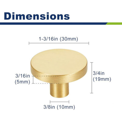 pomelli per mobili in ottone, maniglie per mobili 30x20mm, maniglie per cassetti, pomelli rotondi, pomelli per porte con viti da 25mm