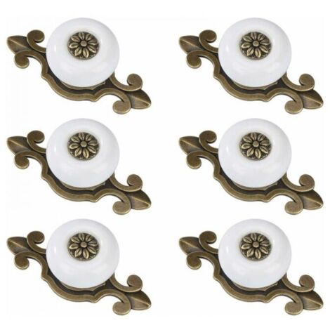 Pomelli per mobili in rame bianco, pomelli per cassetti in ceramica, pomelli per mobili vintage con viti in lega per maniglie per mobili