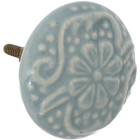 Pomelli per mobili x2 aniya in ceramica e metallo d4,5cm blu - Atmosphera créateur d'intérieur