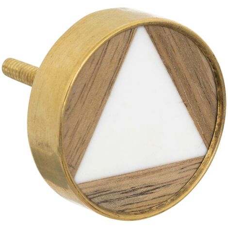 Pomelli per mobili x2 isla in legno di mango e ottone d3,8cm - Atmosphera créateur d'intérieur