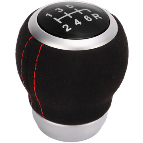 Pomello del cambio Eosnow per auto, 6 velocità, anello argentato, ricambio ergonomico e resistente all'usura per Subaru, parte superiore nera