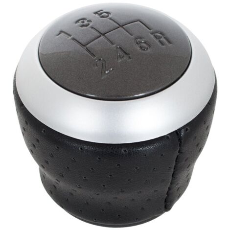 Pomello del cambio Hyundai Coupe 02-08 PELLE NERA + GRIGIO + ARGENTO 6 MARCE