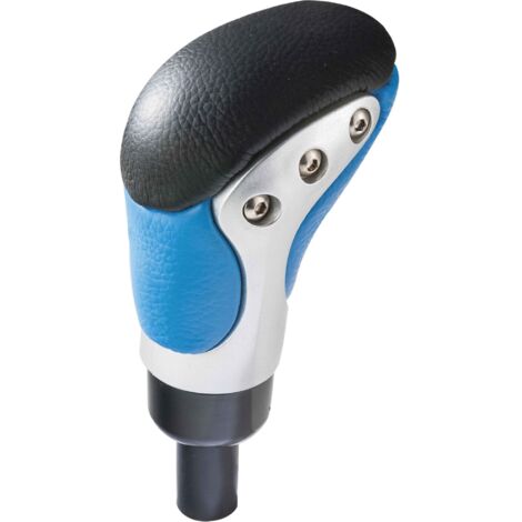 Pomello del cambio in pelle blu e nera