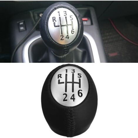 Pomello del cambio manuale in pelle R6 Speed per Renault Megane (pelle - nero, R6 velocità)