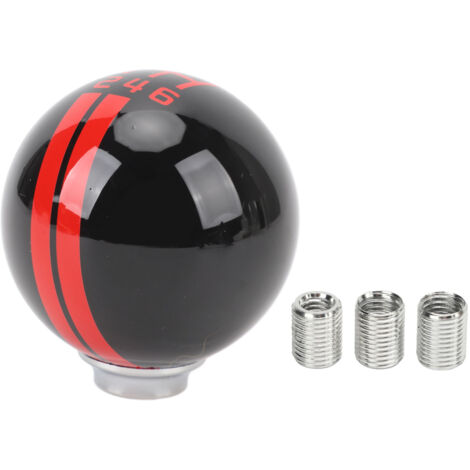 Pomello del cambio per auto da corsa a 6 velocità per Shelby GT500 Style Sfera rotonda con 3 adattatori Veicolo manuale Nero Rosso