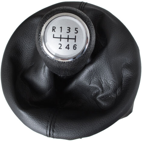Pomello del cambio VW T5 / T6 03-11 SILVER + cuffia cambio a 6 marce