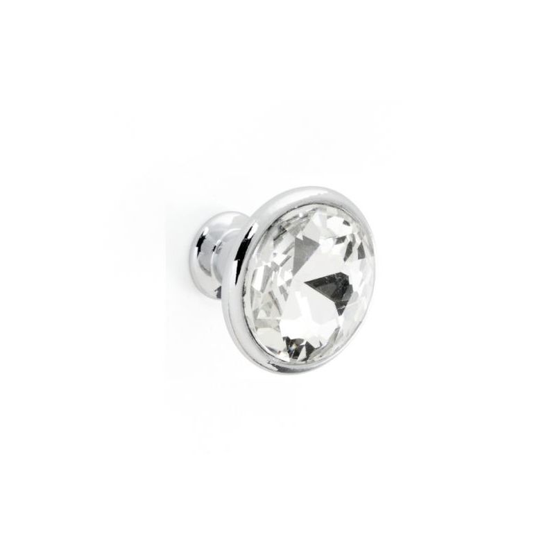 Image of Sicashop - Pomello Diamante Bagno finitura cromato lucido diametro 32 mm profondità 28 mm in Pvc