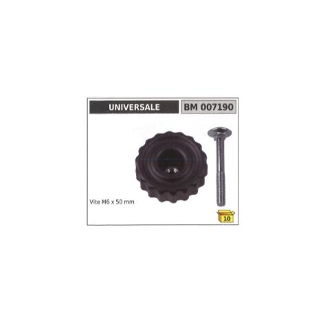 Pomello fissaggio UNIVERSALE rasaerba con dado e vite M6 x 50 mm  007190