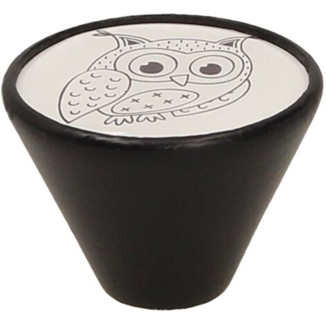 Pomello GD09, nero opaco, gufo 2