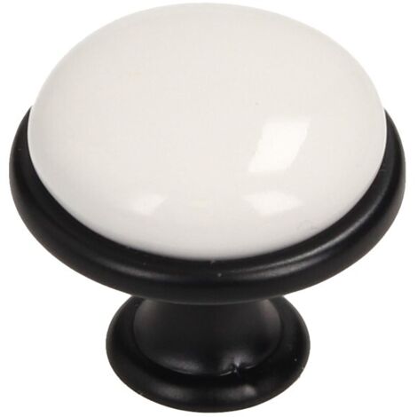 Pomello GP19, nero opaco, porcellana WHT-0