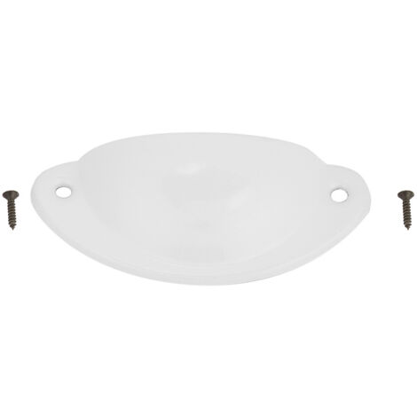 Pomello per cassetti/mobili in metallo, maniglia a conchiglia in stile antico (bianco)