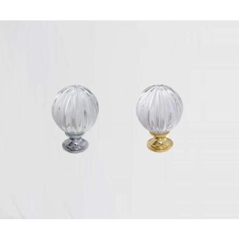 Pomello per mobili in stile moderno con cristallo trasparente Linea Luxury Serie 680 Giusti - 45mm Oro-placcato