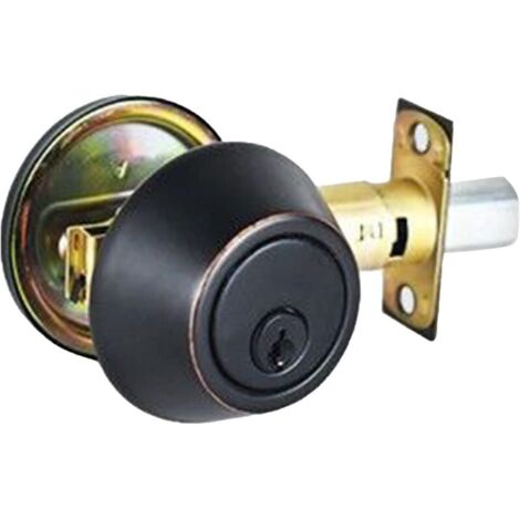 Pomello per porta d'ingresso con serratura e chiavi, serratura a sfera rotonda per camera da letto e bagno, pomello per porta interna, chiave abbinata, serratura per porta d'ingresso (nero)