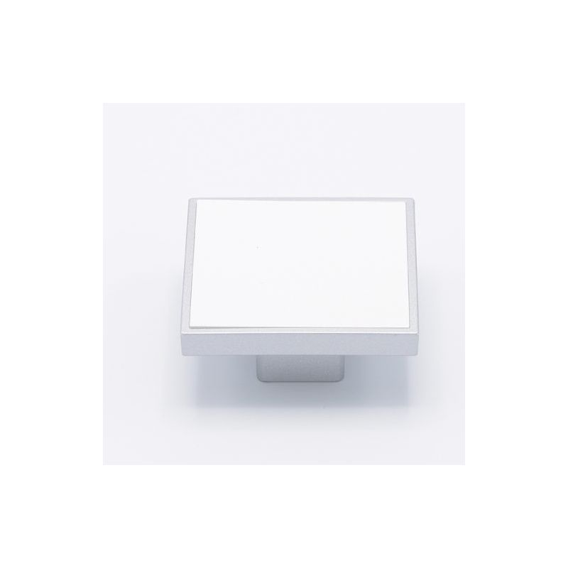 Image of Sicashop - Pomello Quadrato vetro satinato laccato bianco 65 x 65 mm in Pvc