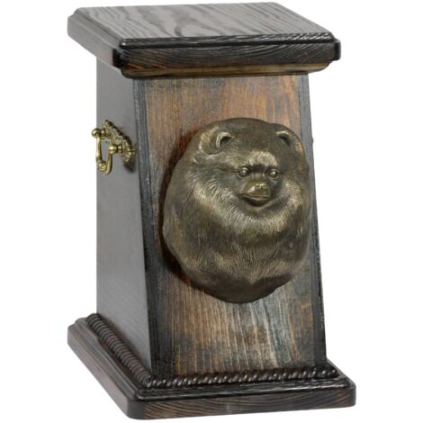 Pomerania, Spitz miniatura - urna para cenizas de perro, elegante urna con estatuilla, urna conmemorativa con busto de perro de Art-Dog