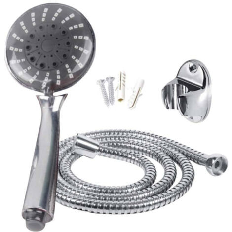 Pomme De Douche 3 Jets Tuyau 150cm Support Douchette Murale Salle De Bain