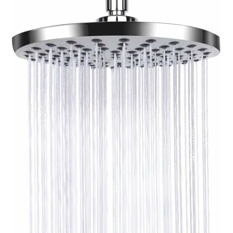 Pomme de Douche Anti Calcaire, Tête de Douche en Acier Inoxydable, Pommeau de douche à effet pluie, Pommeau de Douche Fixes Economie d'Eau et Haute Pression pour Salle de Bain, Argenté