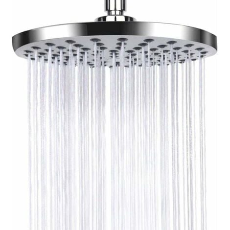 SERBIA Pomme de Douche Anti Calcaire, Tête de Douche en Acier Inoxydable, Pommeau de douche à effet pluie, Pommeau de Douche Fixes Economie d'Eau et Haute Pression pour Salle de Bain, Argenté