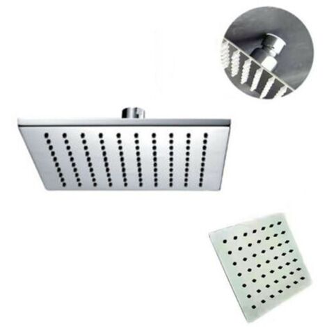 POMME DE DOUCHE CARRÉE 15CM SALLE DE BAIN EFFET PLUIE CHROME FIN