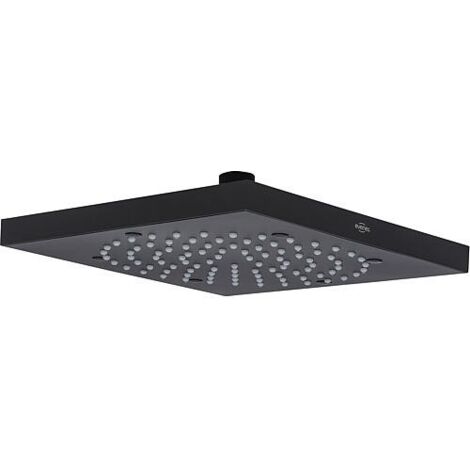 Pomme de douche Cube, noir mat, 210 x 210 mm, version acier inoxydable