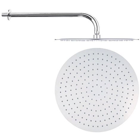 BAGNOCLIC Pomme de douche de 20 cm avec 25 bras de douche en acier inoxydable