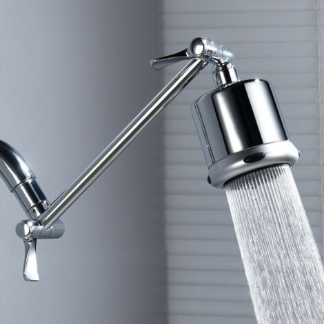 Pomme de douche de salle de bain avec bras de douche, tige d'extension réglable