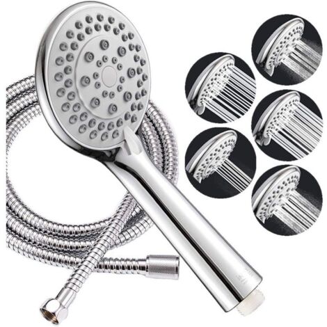 Pomme de douche grande, en economisant de L'eauDouchettes de salle de bain, Pommeau de douche anti calcaire, tuyau flexible en acier inoxydable de 150 cm