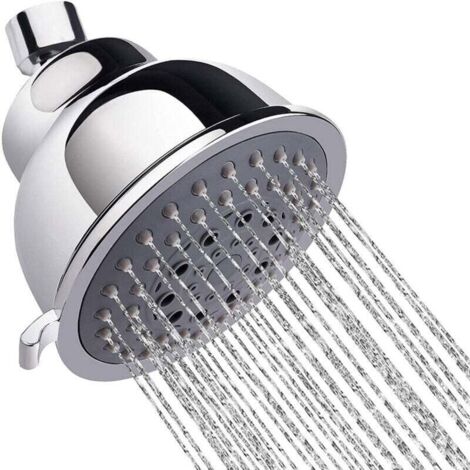 Pomme de Douche Haute Pression 5 Réglages Pommeau Douche Pluie à Économie d'eau Amovible Anti-calcaire Chromé pour Salle de Bain SPA Détente
