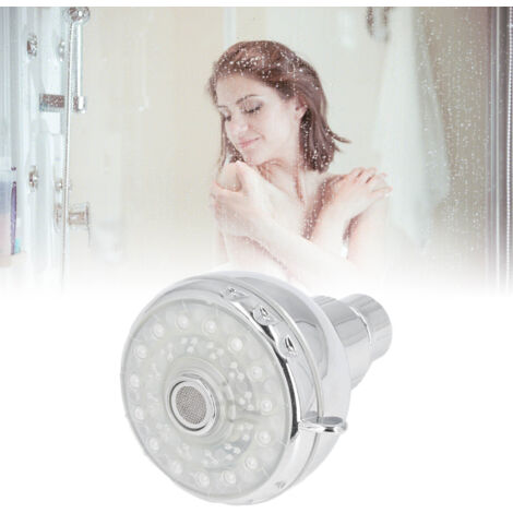 Pomme de Douche LED 7 Couleurs Automatique Changement avec G1/2 Thread Externe pour Salle de Bain