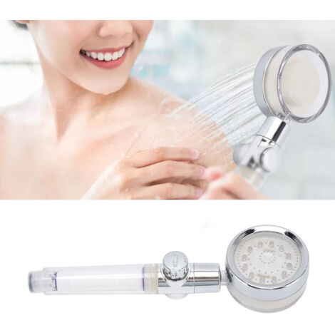 Pomme de Douche LED [Haute Pression, Filtration] avec Mode Pause et Indication Lumineuse Changeante selon Température (ABS/PC, G1/2)