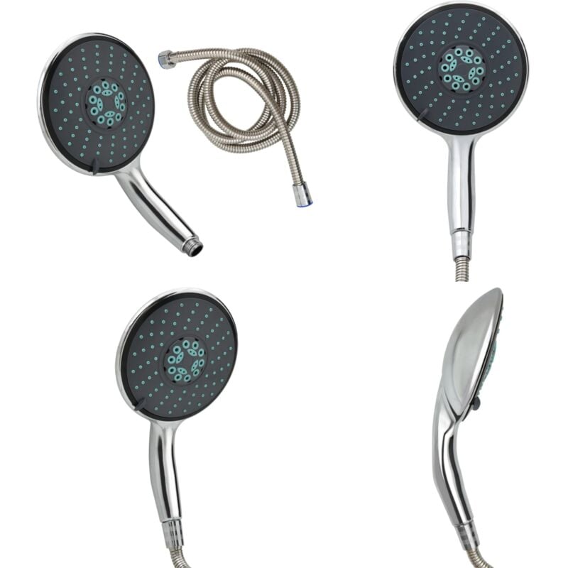 Vidaxl - Pomme de douche multifonctionnelle à main et tuyau 1,5 m Chrome - pomme de douche à main - pommes de douche à main - Home & Living - Argent