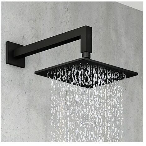 Pomme de douche Noir mat slim laiton carré - Cristina Ondyna SD25013