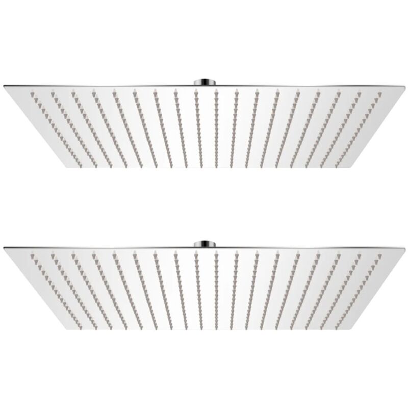Douche de pluie 2 pcs en différentes tailles en acier inoxydable Taille : 50 x 50 cm