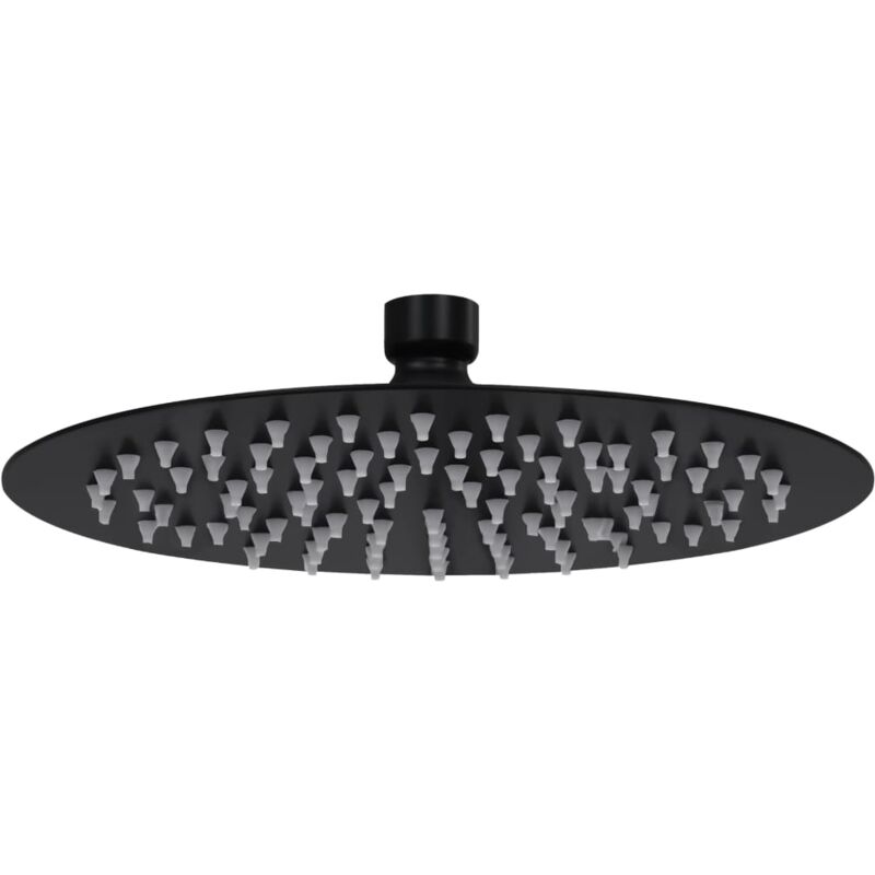 Vidaxl - Pomme de douche pluie Acier inoxydable 20 cm Ronde Noir Noir