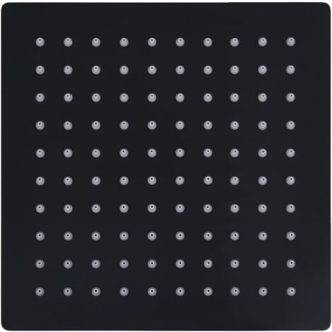 Pomme de douche pluie Acier inoxydable 20x20 cm Carrée Noir CFW162960